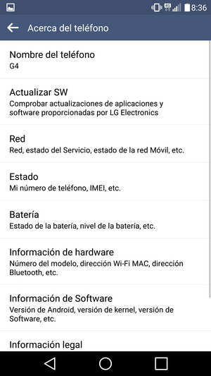 Seleccione Actualizar SW