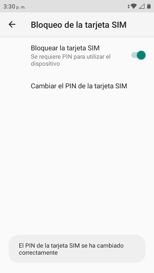 Su PIN de tarjeta SIM ha sido cambiado