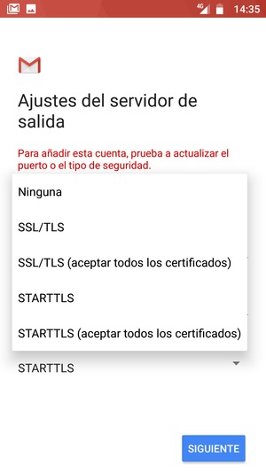Seleccione Ninguna y SIGUIENTE