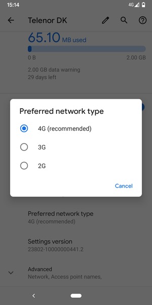 Select your preferred option