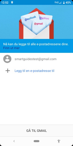 Velg GÅ TIL GMAIL