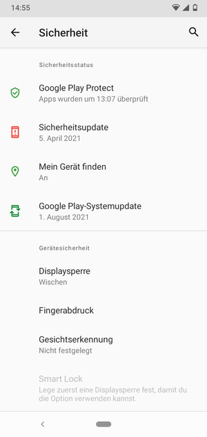 Wählen Sie Displaysperre