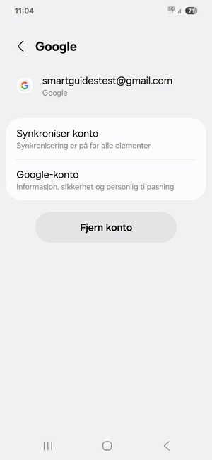 Velg Synkroniser konto