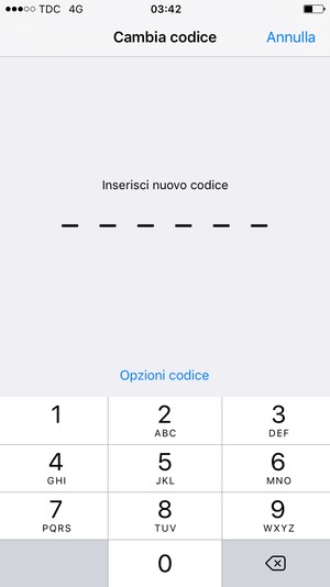 Inserisci il nuovo codice di accesso