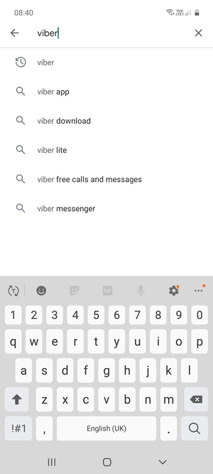 Skriv inn applikasjonsnavnet og velg Søk