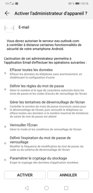 Sélectionnez ACTIVER