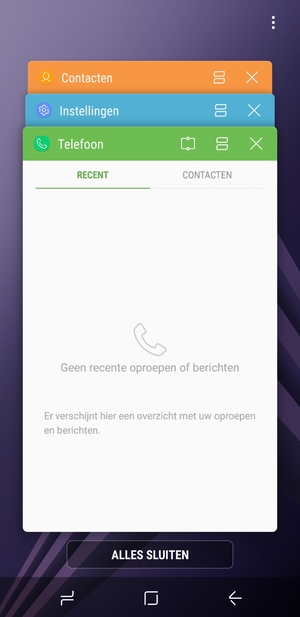 Selecteer ALLES SLUITEN