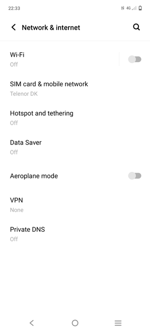 Select SIM card & mobile network
