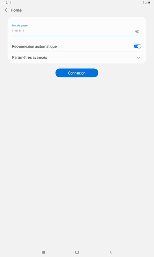 Saisissez le mot de passe du Wi-Fi et sélectionnez Connexion