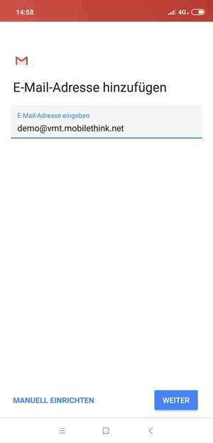 Geben Sie Ihre E-Mail-Adresse ein und wählen Sie WEITER