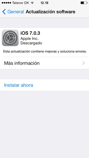 Si su iPhone no está actualizado, seleccione Instalar ahora