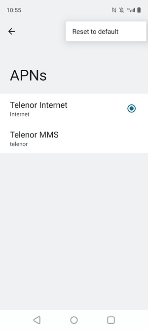 Select Reset to default