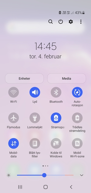 Slå på Strømsparingsmodus