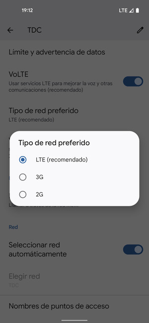 Seleccione la opción deseada