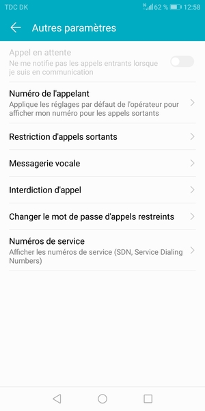 Sélectionnez Messagerie vocale