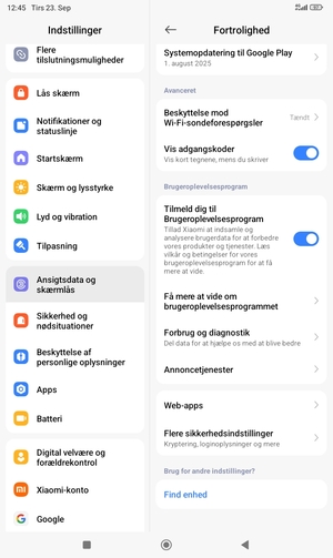 Scroll til og vælg Flere sikkerhedsindstillinger