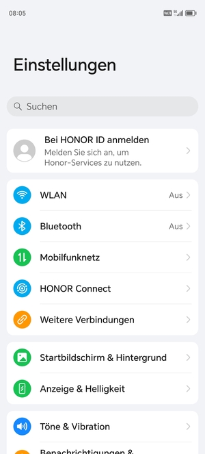 Wählen Sie Mobilfunknetz