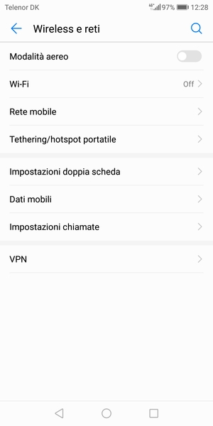 Seleziona Rete mobile