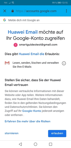 Wählen Sie erlauben