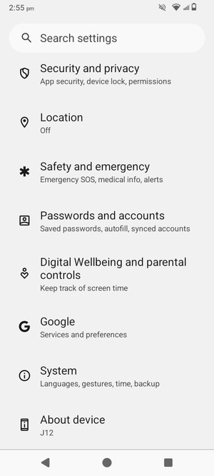 Scroll to and select System