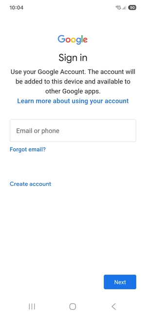 Enter your Gmail  address and select Next