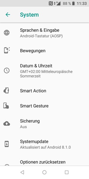 Wählen Sie Sicherung