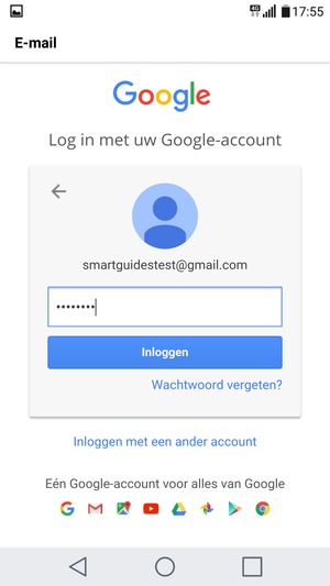 Voer uw wachtwoord in en selecteer Inloggen
