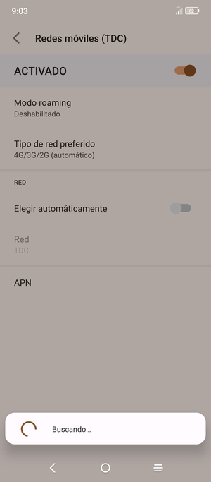 Espere a que la búsqueda termine