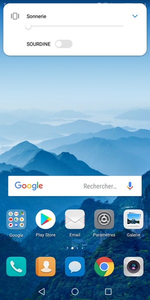 Maintenir appuyé pour passer en mode vibreur, qui est approuvé par une courte vibration