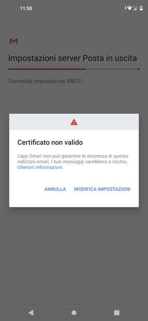 Seleziona MODIFICA IMPOSTAZIONI