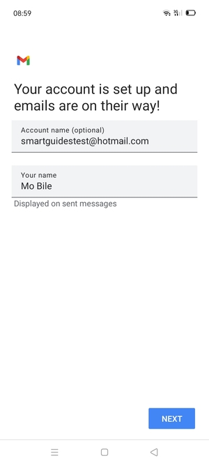 Give your account a name and enter your name. Select NEXT