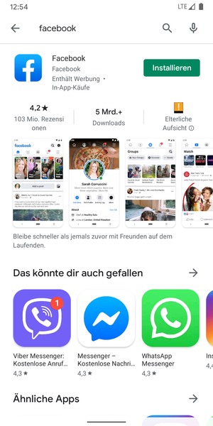 Wählen Sie die App