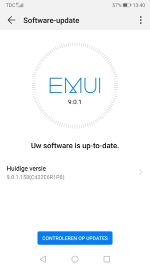 Als uw telefoon up-to-date is, zult u het volgende scherm zien