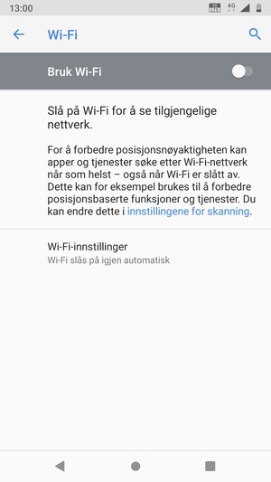 Slå på Wi-Fi