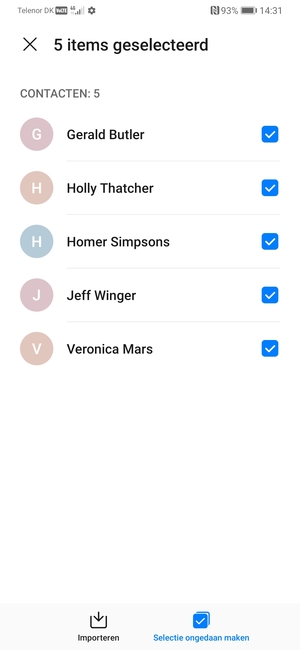 Selecteer Importeren