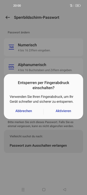 Wählen Sie die gewünschte Option