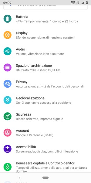Scorri e seleziona Sicurezza