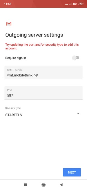 Select Security type