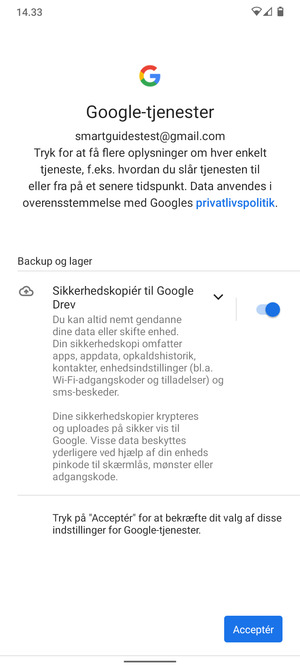 Vælg Acceptér