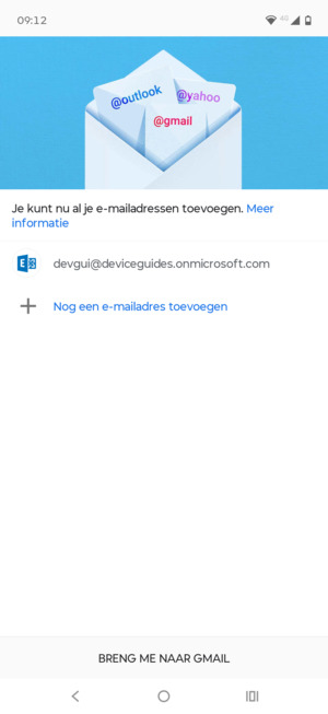 Selecteer BRENG ME NAAR GMAIL