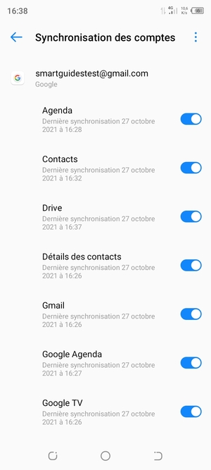 Assurez-vous que Contacts est sélectionné