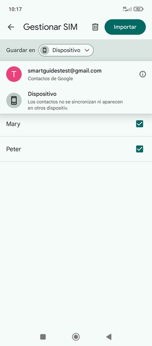 Seleccione su cuenta Google