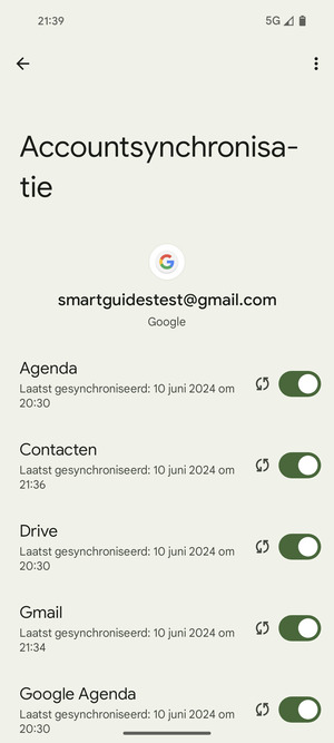 Selecteer de Menu-knop