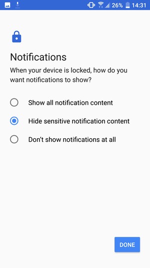 Select your preferred option and select DONE