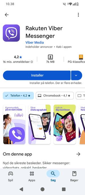 Vælg Installer
