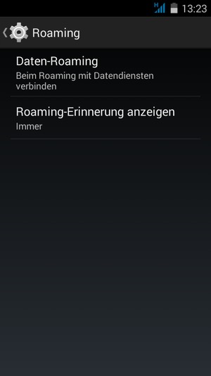 Wählen Sie Daten-Roaming