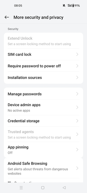 Scroll to and select SIM card lock