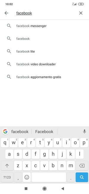 Inserisci il nome dell'app e seleziona Ricerca
