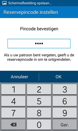 Bevestig uw Reservepincode en selecteer OK