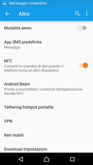 Seleziona Tethering/hotspot portatile